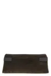 Brunello Cucinelli Suede Pochette With Monili Detail In Brown