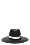 Brunello Cucinelli Straw Fedora With Wide Brim And Structured Crown In Black