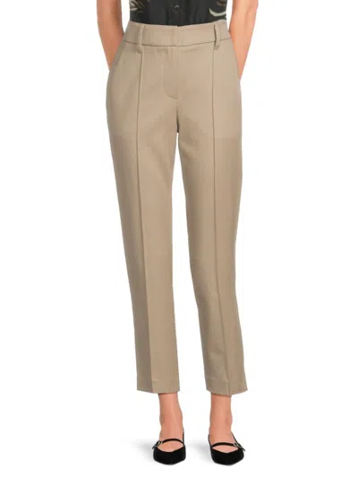 Brunello Cucinelli Women's Flat Front Cropped Pants In Brown