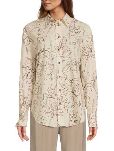 Brunello Cucinelli Women's Floral-print Cotton Shirt