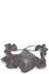 Brunello Cucinelli 'adjustable Flower Sculpted Chain Link Choker' In Silver