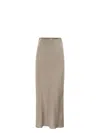 Brunello Cucinelli Women Fluid Bias-cut Satin Cady Skirt