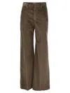 Brunello Cucinelli Women Fluid Corduroy Sartorial Track Trousers With Jewellery In Brown