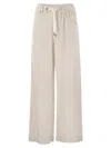 Brunello Cucinelli Women Fluid Corduroy Trousers With Jewellery In Neutral