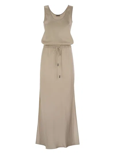 BRUNELLO CUCINELLI WOMEN'S FLUID SATIN CADY TWILL DRESS