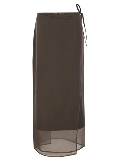 Brunello Cucinelli Women Fluid Skirt In Cotton Blend