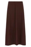 Brunello Cucinelli Virgin Wool-blend Twill Flute Skirt Skirt In Brown