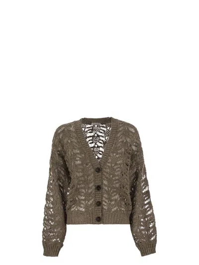 BRUNELLO CUCINELLI WOMEN'S FOLIAGE LACE CARDIGAN