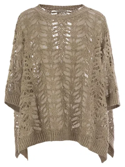 Brunello Cucinelli Women Foliage Lace Knitted Poncho In