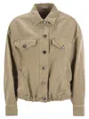 Brunello Cucinelli Women Four-pocket Jacket In Garment-dyed Cotton-linen Cover-up With Moniline
