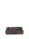 Brunello Cucinelli Wavy Shearling Clutch Bag In Brown