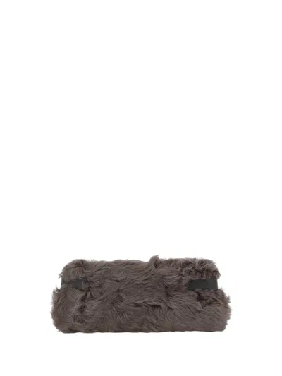 Brunello Cucinelli Women Fur Clutch Bag In Brown