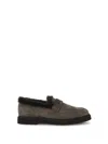 Brunello Cucinelli Women Furry Loafers In Gray