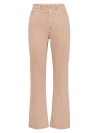 Brunello Cucinelli Women's Garment Dyed Kick Flare Trousers In Comfort Soft Denim With Shiny Tab In Antique Pink