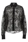 Brunello Cucinelli Sheer Silk Shirt With Intricate Leaf Patterns In Black