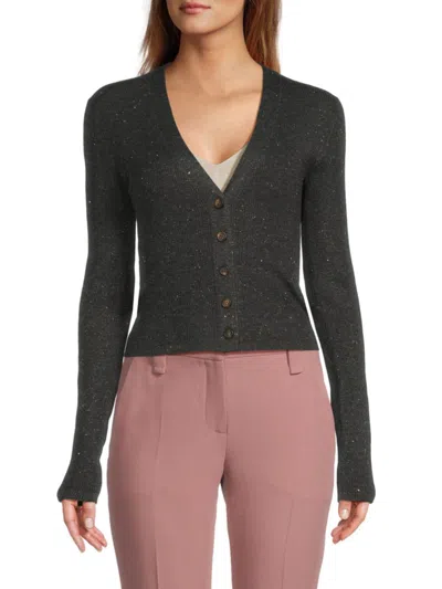 Brunello Cucinelli Cashmere And Silk-blend Cardigan In Coal