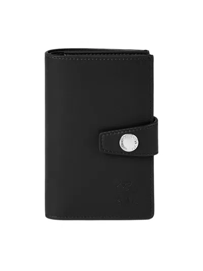 Brunello Cucinelli Women's Grained Leather Wallet With Zipper In Black