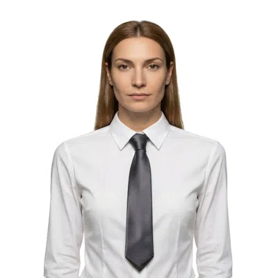 Brunello Cucinelli Women's Gray Silk Tie With Monili Beads