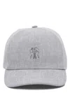 Brunello Cucinelli Curved Brim Hats Collection In Grey