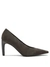 Brunello Cucinelli Pointed-toe Pumps With Textured Metallic Detail In Brown