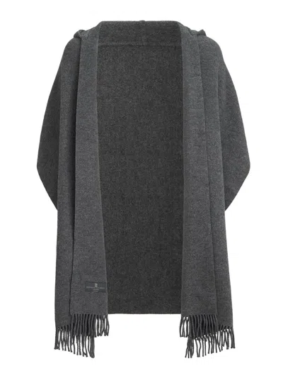 Brunello Cucinelli Women's Hooded Wool And Cashmere Knit Scarf In Gray