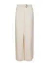 Brunello Cucinelli Women Ivory Fluid Twill Sartorial Wrap Trousers In Neutral