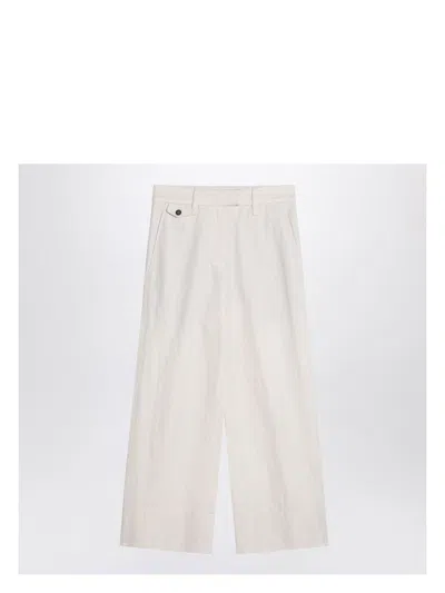 BRUNELLO CUCINELLI WOMEN'S IVORY TROUSERS