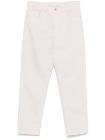 BRUNELLO CUCINELLI WOMEN'S IVORY WHITE COTTON DENIM JEANS