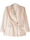Brunello Cucinelli Monili-detail Velvet Blazer In Beige