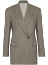Brunello Cucinelli Double-breasted Herringbone Blazer In Brown