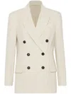 Brunello Cucinelli Ribbed Blazer Structured Shoulders In Multi
