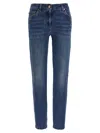 Brunello Cucinelli Embellished Skinny Cotton Jeans With Contrast Stitching