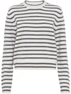 Brunello Cucinelli Cashmere Blend Striped Sweater With Paillette Detail In Cuy42