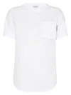 Brunello Cucinelli Relaxed-fit White Cotton T-shirt With Chest Pocket In White