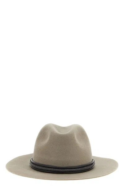 BRUNELLO CUCINELLI BRUNELLO CUCINELLI WOMEN JEWEL LEATHER HAT