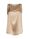 Brunello Cucinelli Khaki Satin Reversible Top