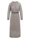 Brunello Cucinelli Long Fitted Dress With Textured Knit
