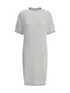 Brunello Cucinelli Women Knitted Midi Dress In White