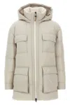 Brunello Cucinelli Knitted Neck Down Jacket Puffer Jackets Beige In Neutral