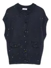 Brunello Cucinelli Sequin-embellished Cardigan In Blue