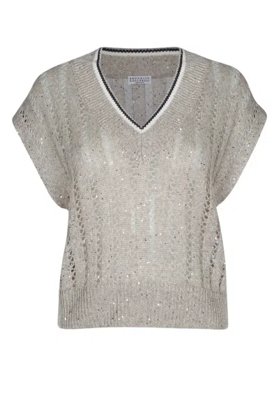 Brunello Cucinelli Knitted Vest In Multicolor