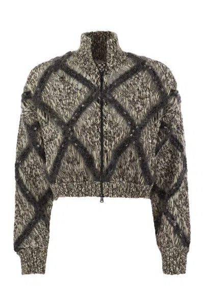 BRUNELLO CUCINELLI WOMEN'S KNITTED WOOL-BLEND CARDIGAN