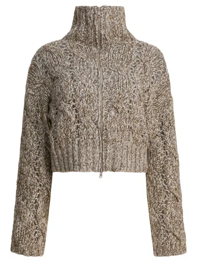 Brunello Cucinelli Beige Wool Blend Knitwear In Brown