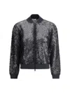 Brunello Cucinelli Sequinned Zipped Jacket In Multicolor