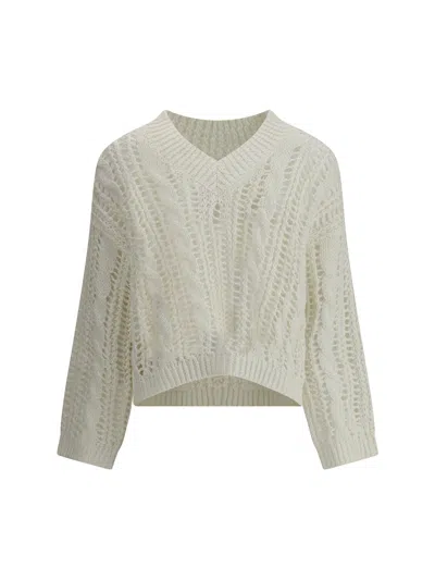 BRUNELLO CUCINELLI BRUNELLO CUCINELLI WOMEN LACE-KNIT  SWEATER