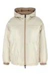 Brunello Cucinelli Women Laminated Reversible Down Jacket In Neutral