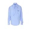 Brunello Cucinelli Bow Pocket Long Sleeve Shirt In Blue