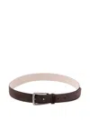Brunello Cucinelli Leather Belt With Adjustable Length And Metal Buckle In Brown