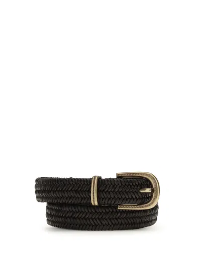 Brunello Cucinelli Women Leather Belt In Black