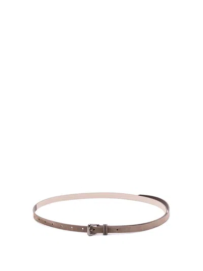 Brunello Cucinelli Beaded Leather Belt In Neutral